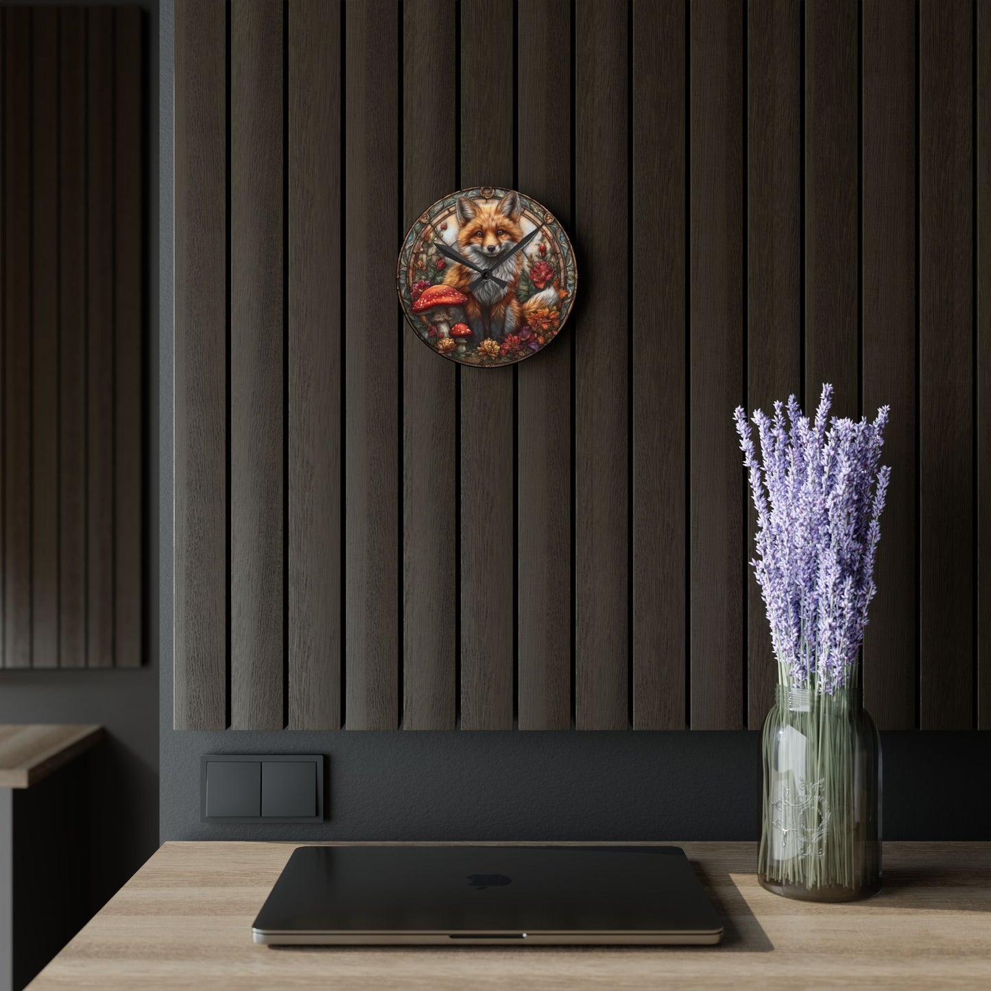Autumn Fox Wall Clock