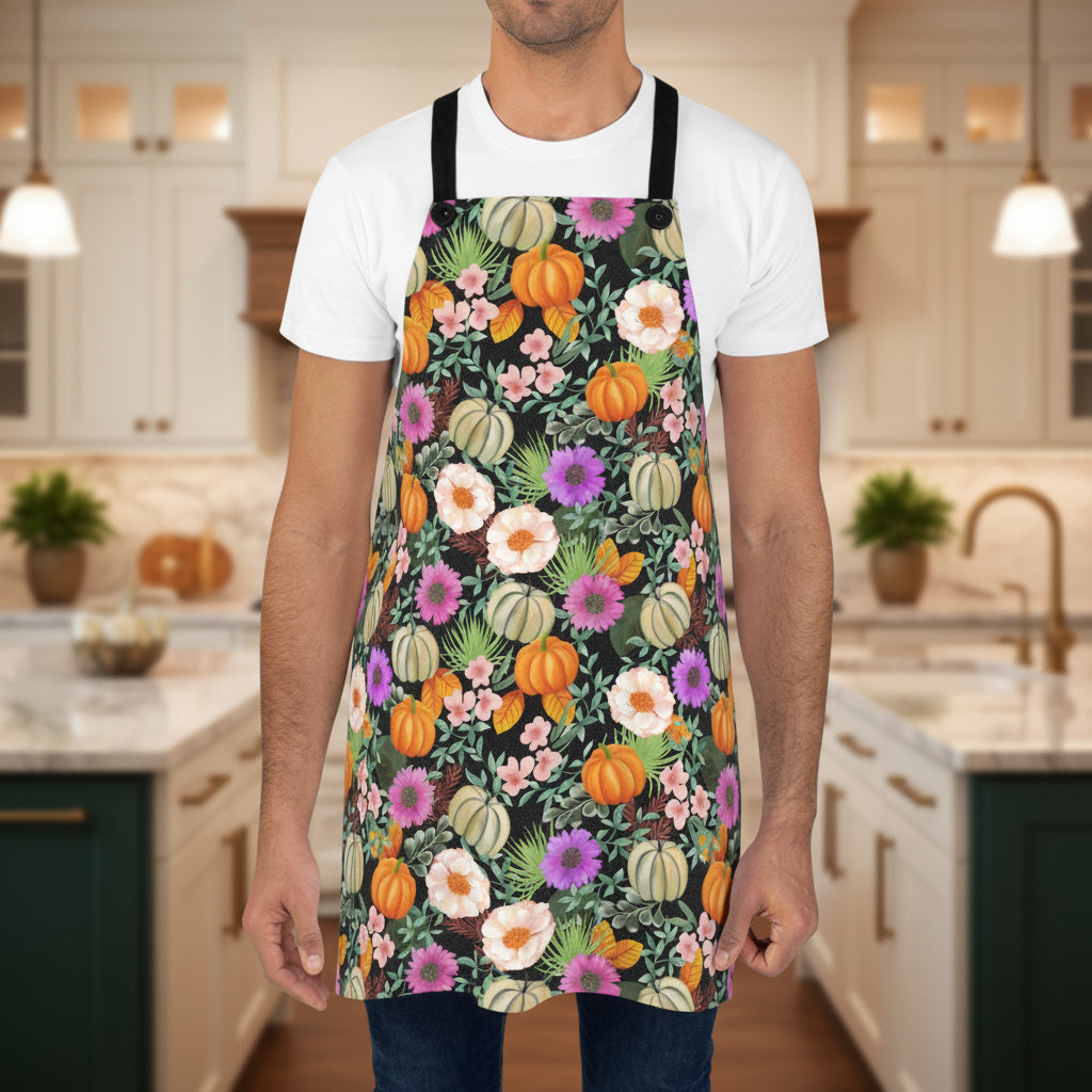 Autumn Pumpkin Floral Apron