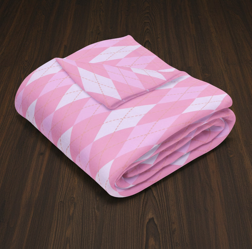 Pink Argyle Fleece Blanket