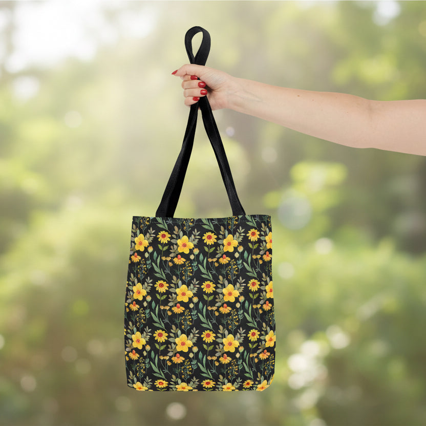 Floral Yellow Tote Bag