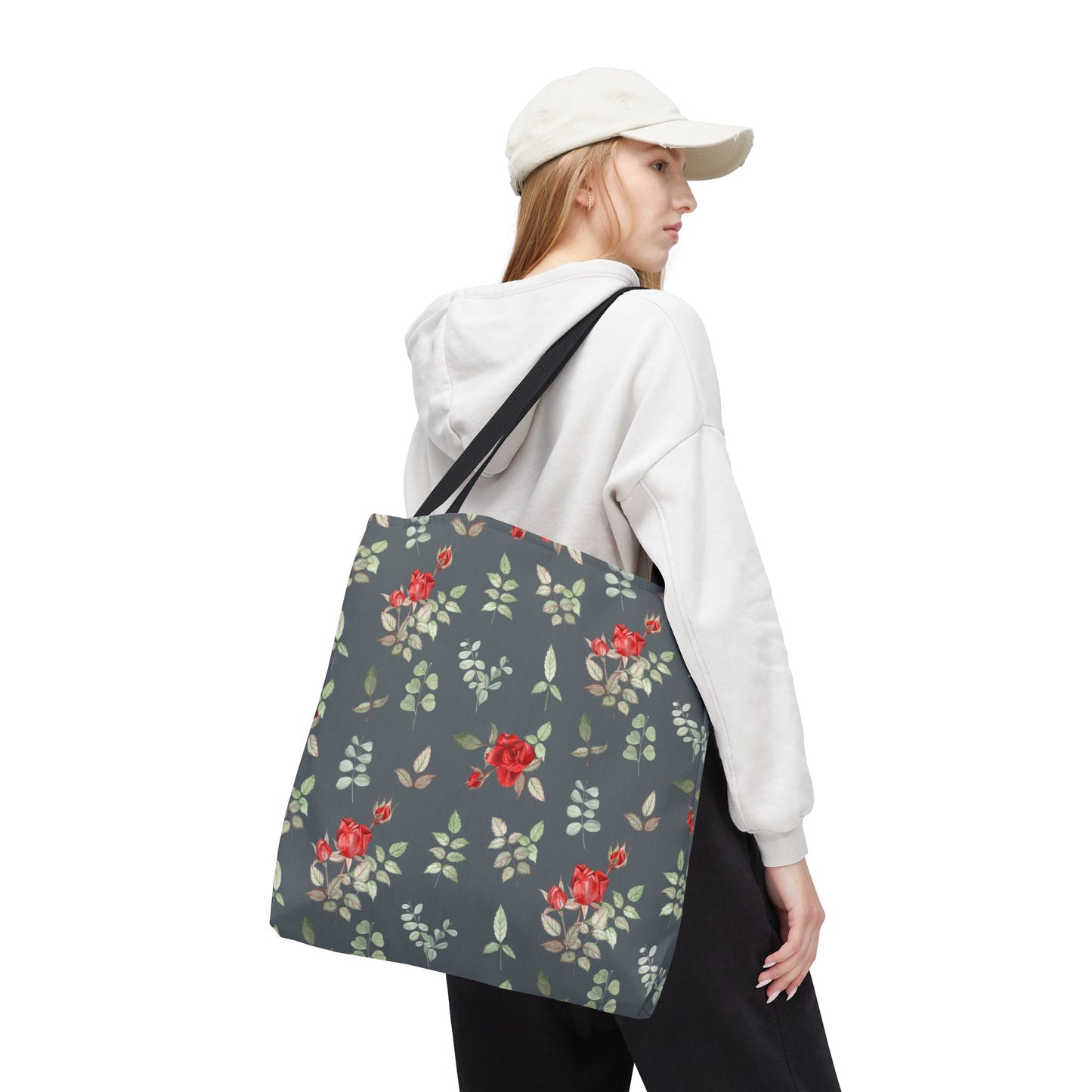 Floral Rose Pattern Tote Bag