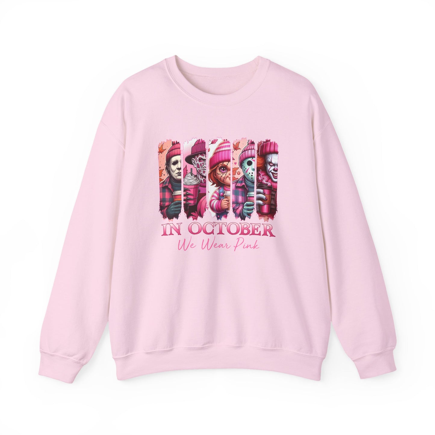 In October We Wear Pink - Monster Faces • Breast Cancer Sweatshirt