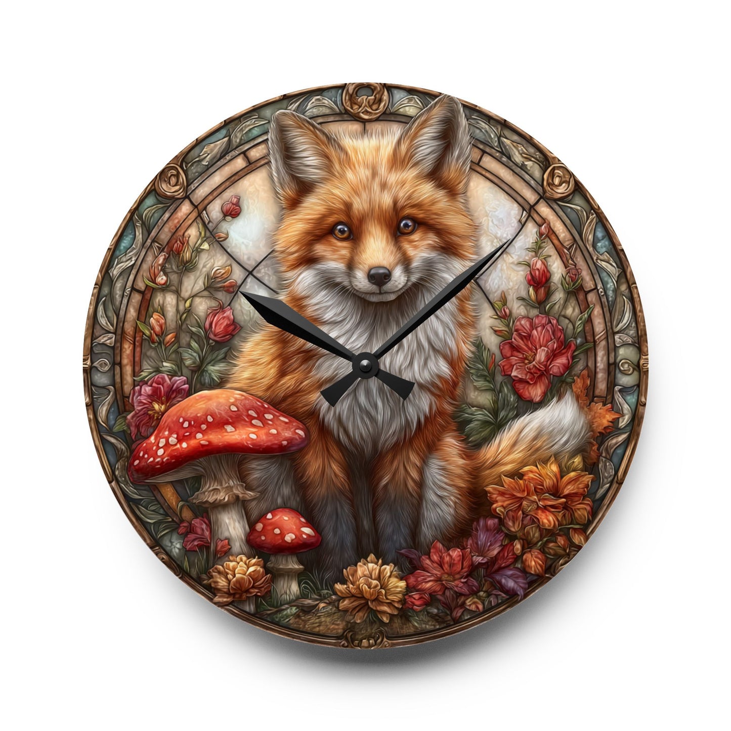 Autumn Fox Wall Clock
