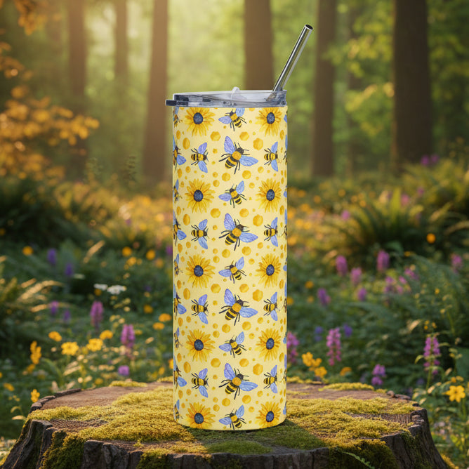 Sunflowers and Bees 20oz Stainless Steel Tumbler