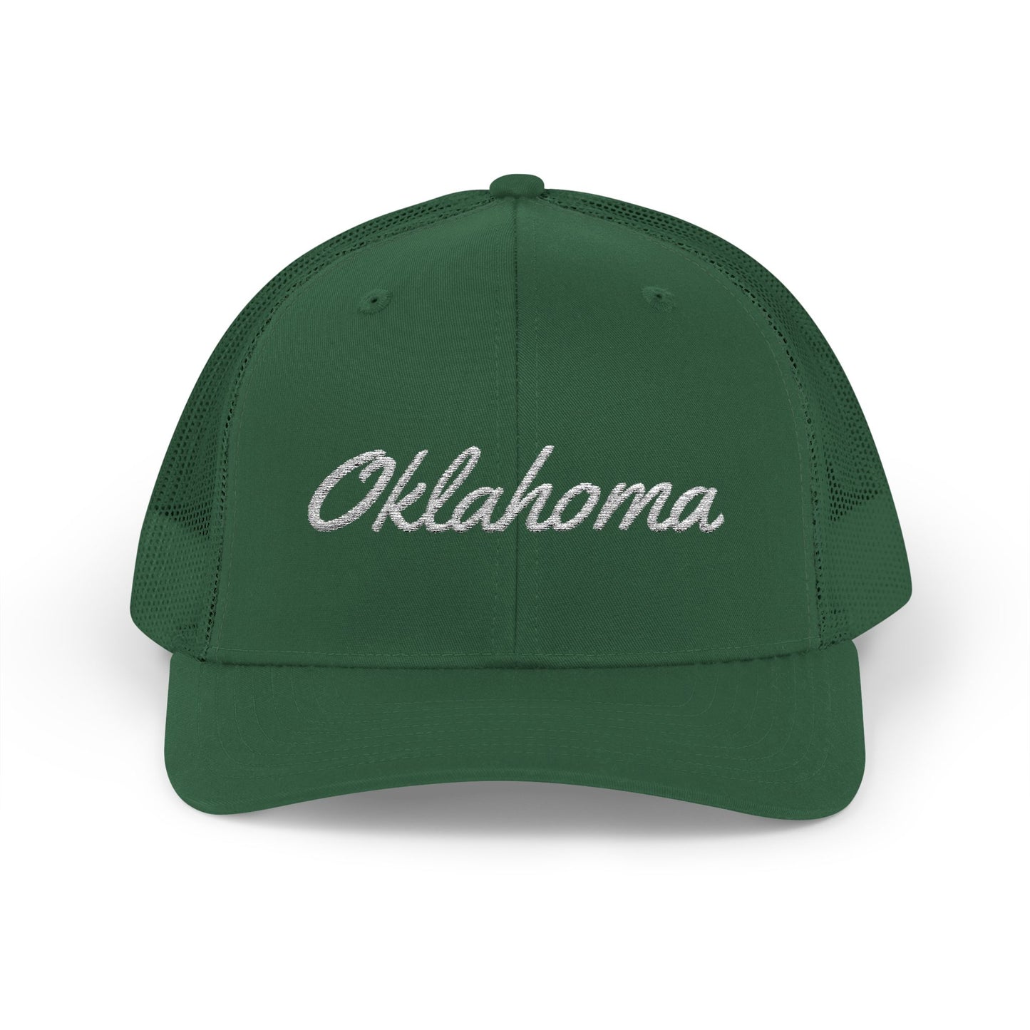 Oklahoma White Embroidered Mesh Back Baseball Cap