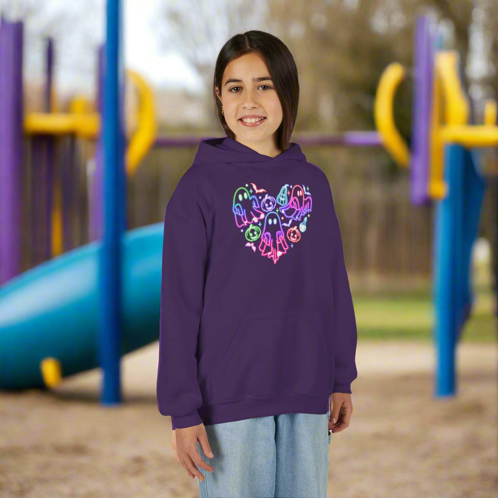 Neon Ghost Heart Youth Hoodie