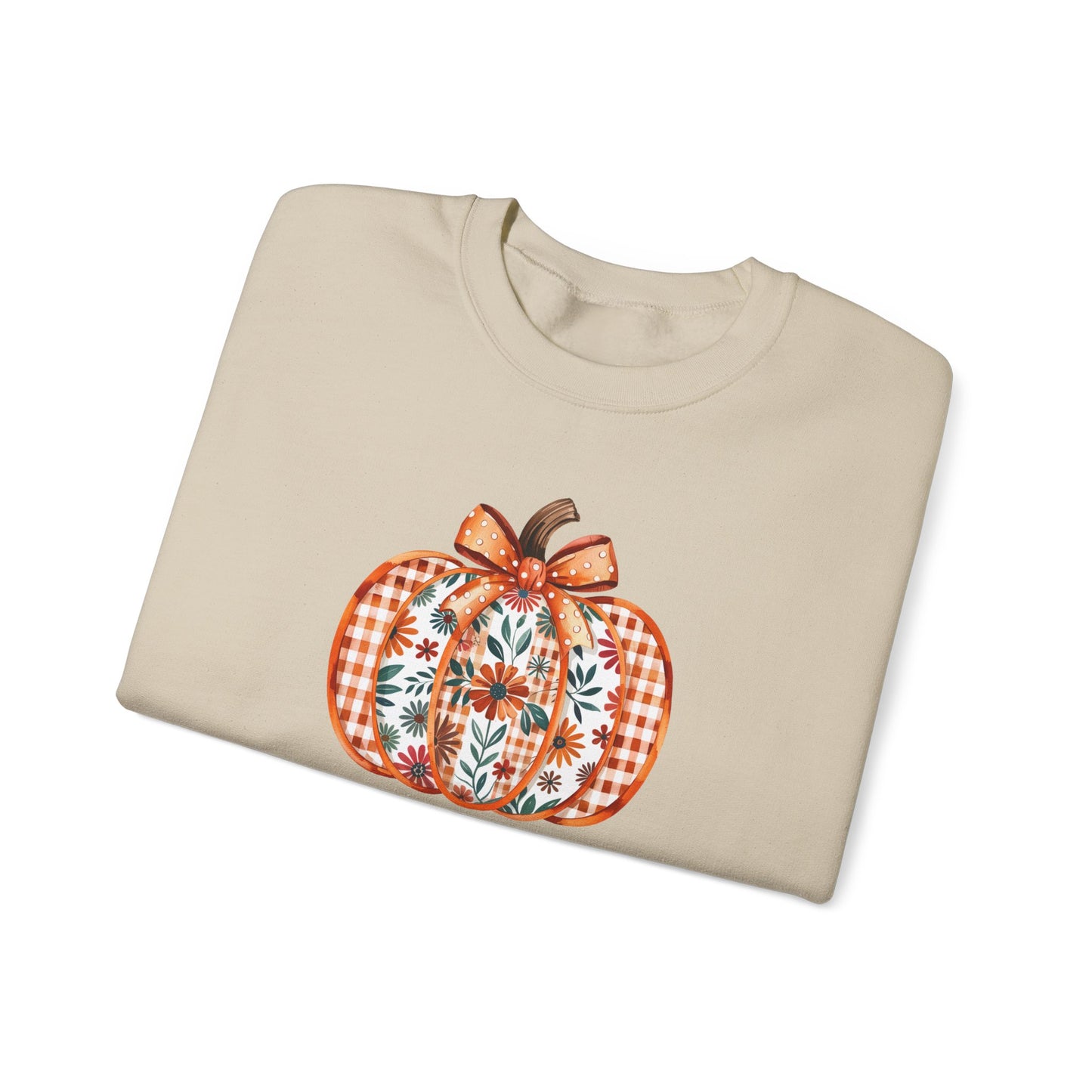 Floral Pumpkin Crewneck Adult Sweatshirt