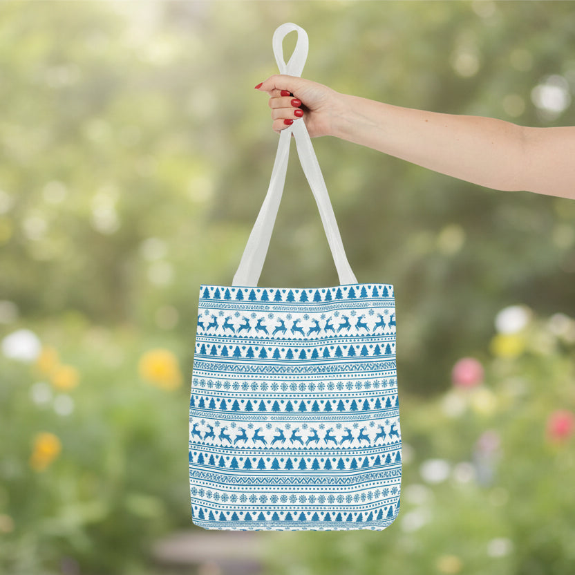 Blue Nordic Winter Tote Bag