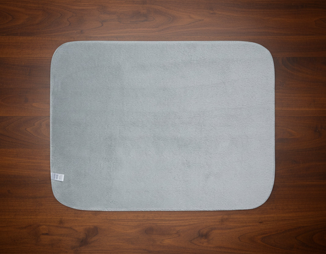 Highland Hearth Blue Plaid Sherpa Blanket — Grey Reverse