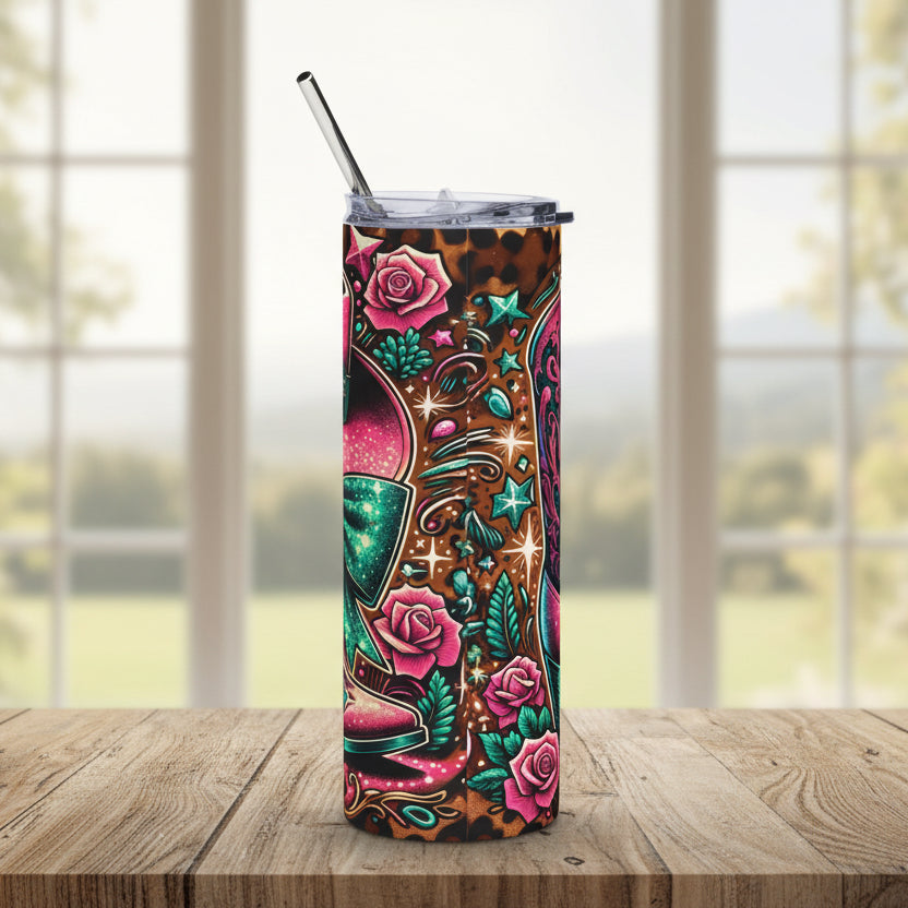 Fancy Pink Boots 20oz Stainless Steel Tumbler