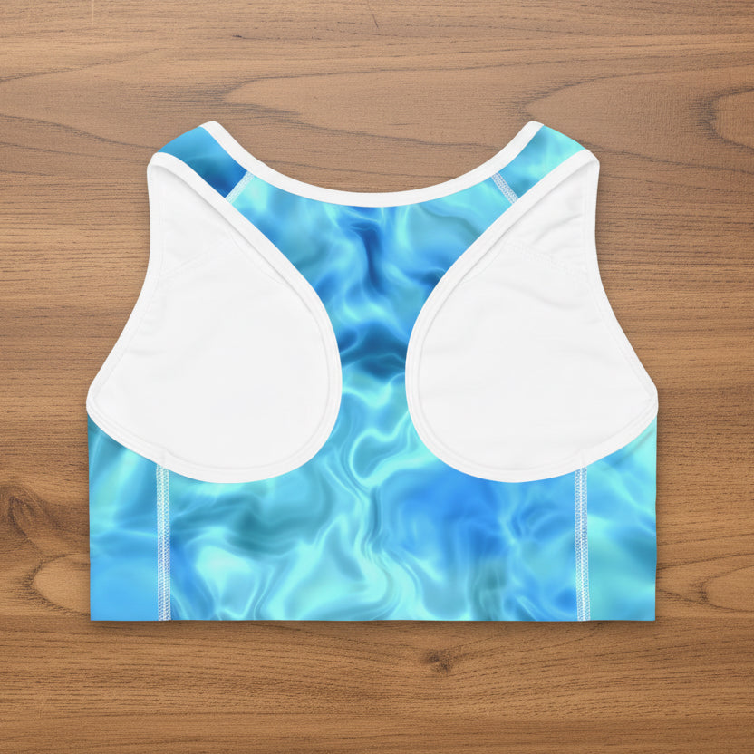 Swirling Water Sports Bra