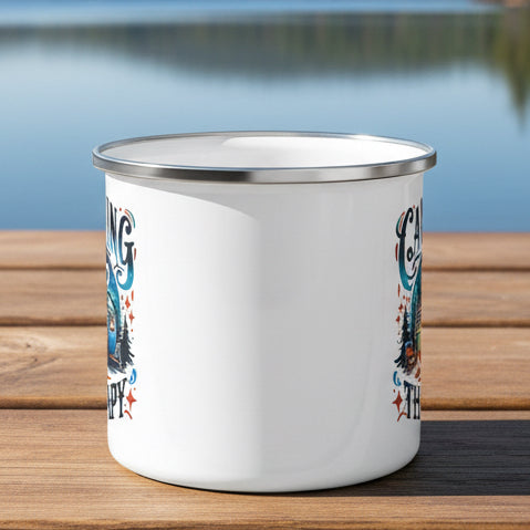 Camping Is My Therapy Enamel Camping Mug