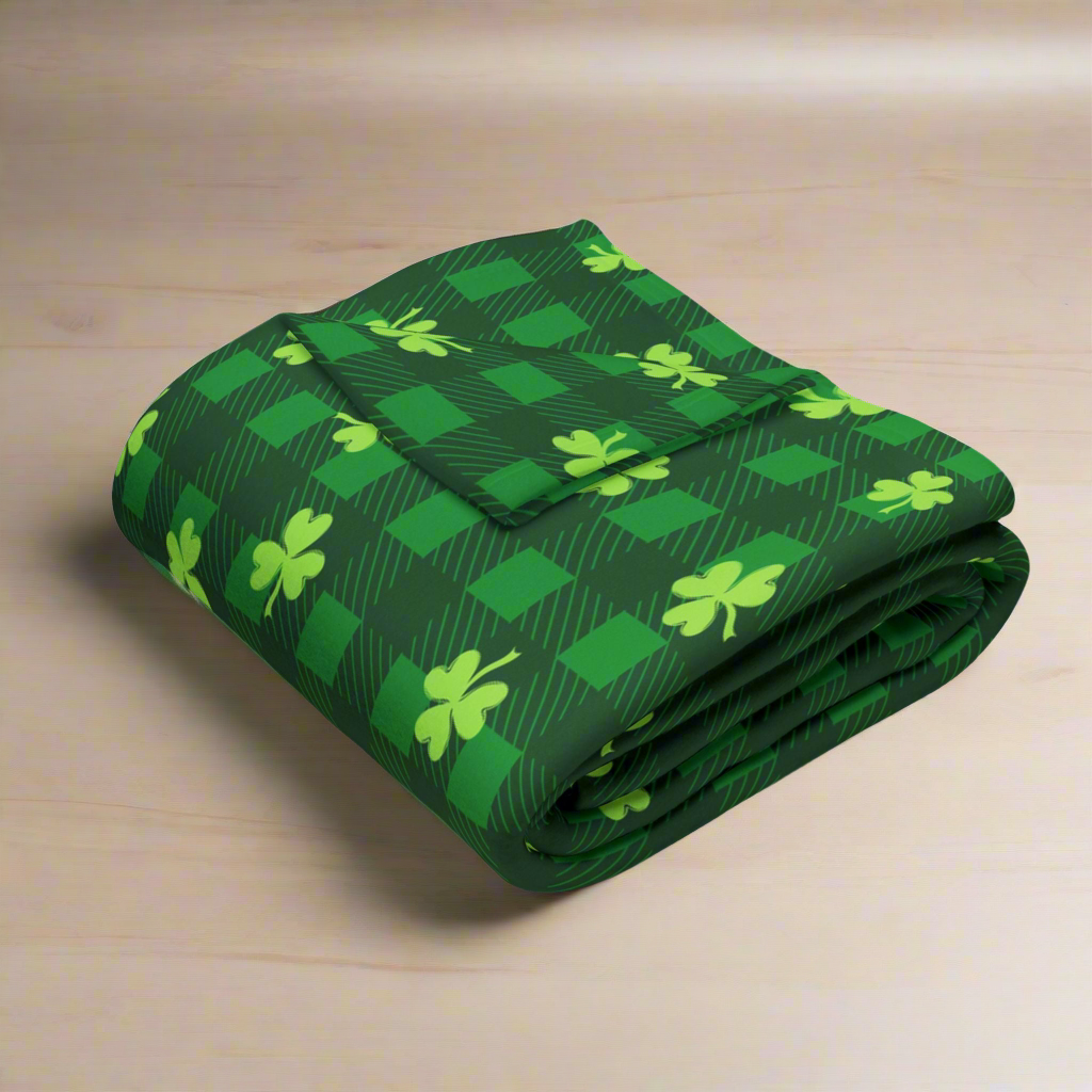 Shamrock Plaid Arctic Fleece Blanket