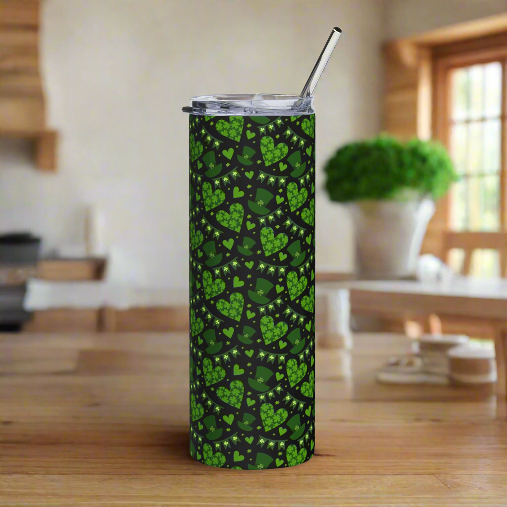 St. Patrick’s Day Hearts, Banners & Hats 20oz Stainless Steel Tumbler