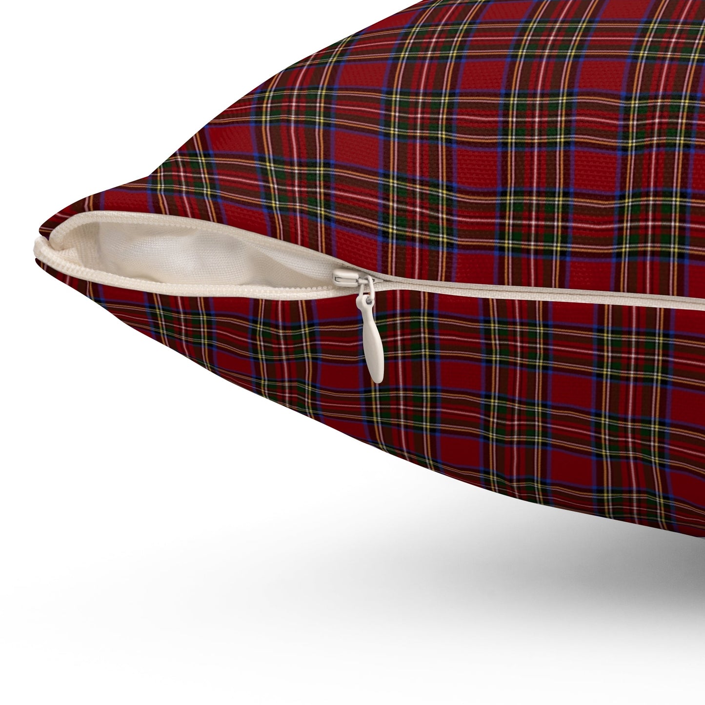 Red Plaid Faux Suede Pillow