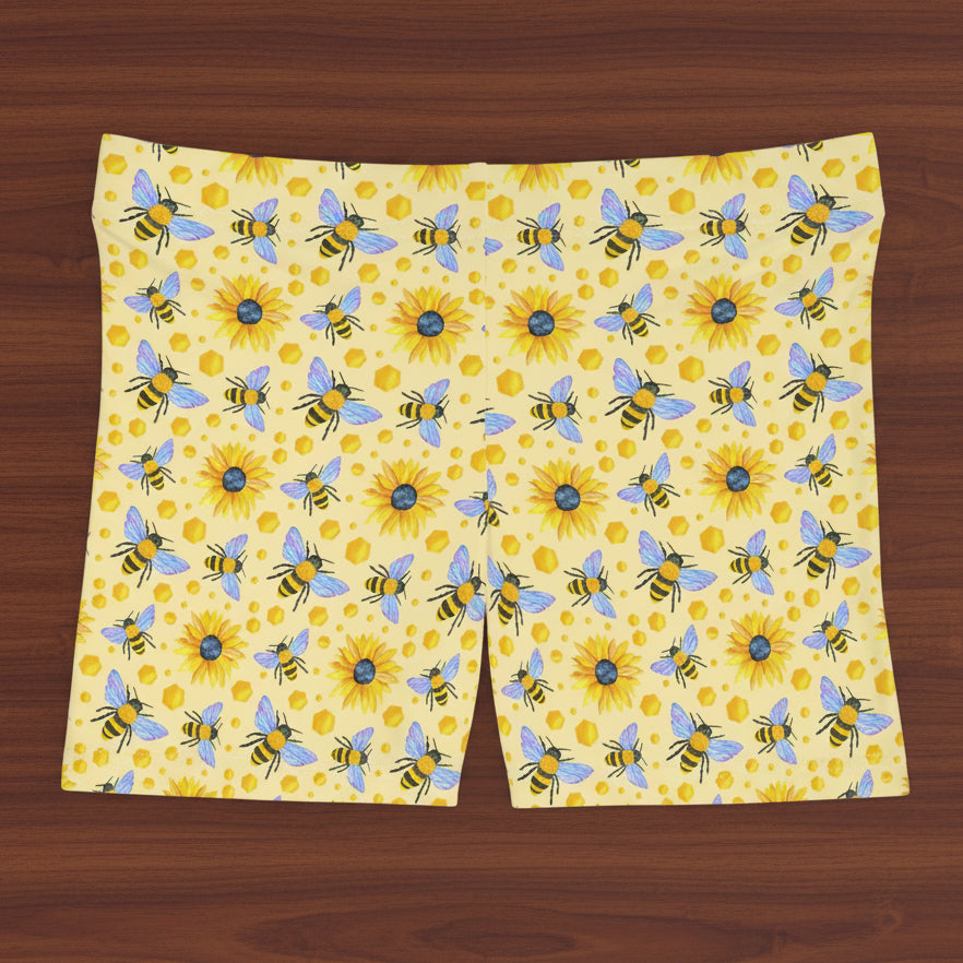 Sunflowers and Bees Women's Bike Shorts