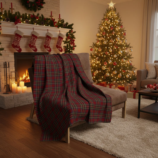 Christmas Eve Plaid Arctic Fleece Blanket