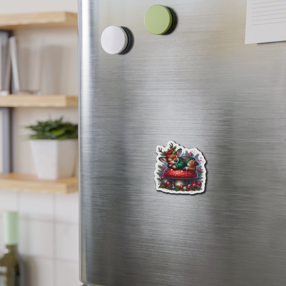 Sleeping Reindeer Fridge Magnet