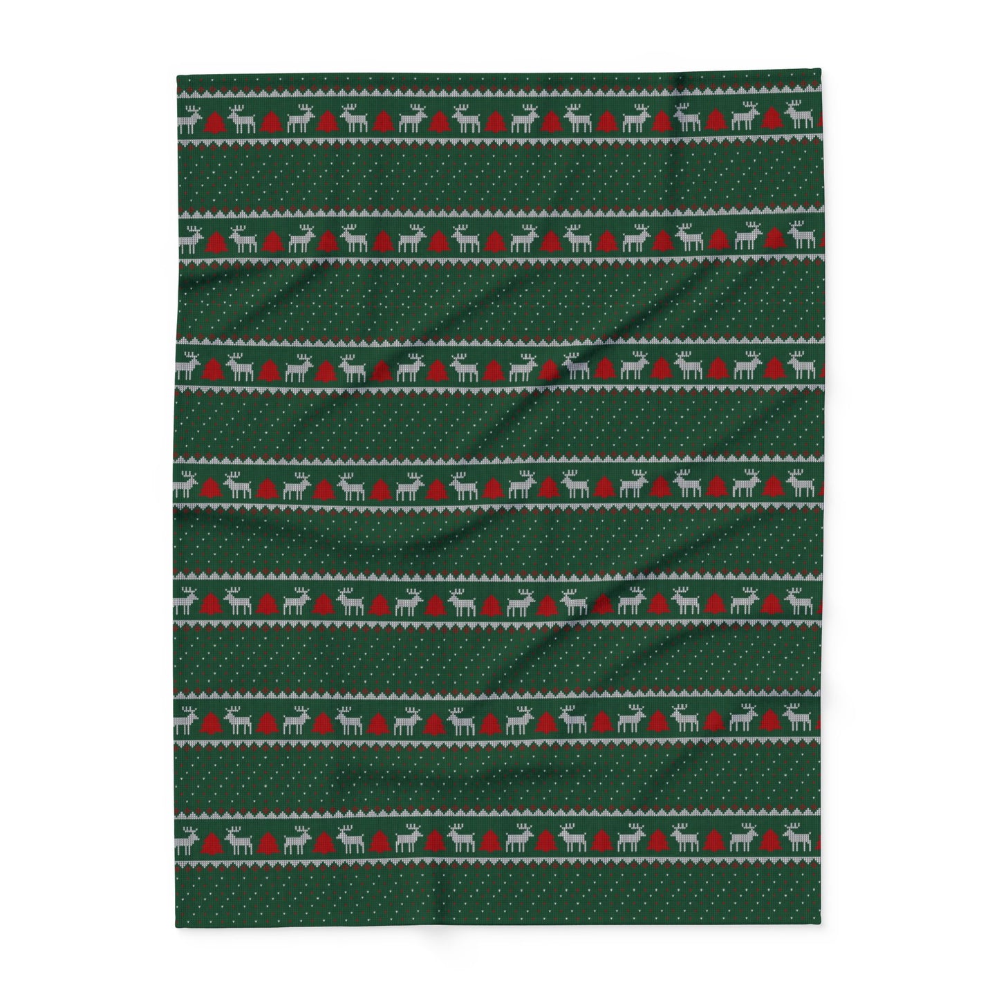 Fair Isle Reindeer Christmas Holiday Fleece Blanket