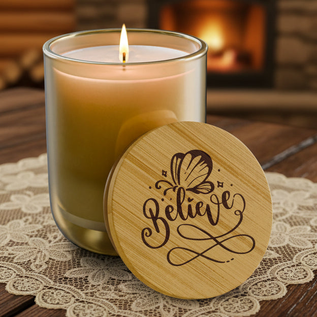 Believe 14oz Engraved Soy Candle | Scented Gift Candle