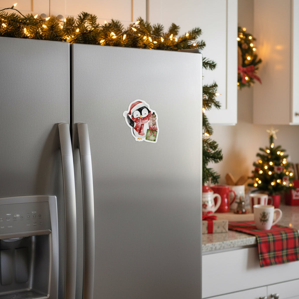 Penguin with Gifts Fridge Magnet
