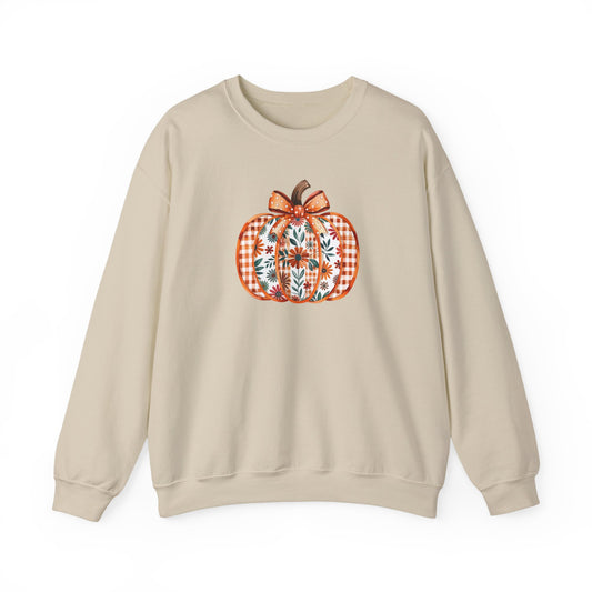Floral Pumpkin Crewneck Adult Sweatshirt