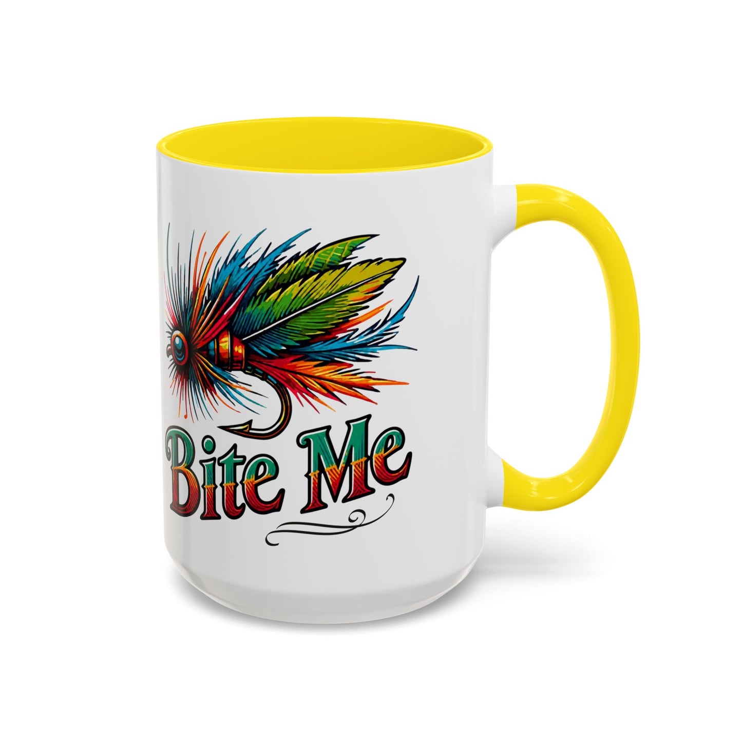 Fishing Lure “Bite Me” 15oz Accent Coffee Mug