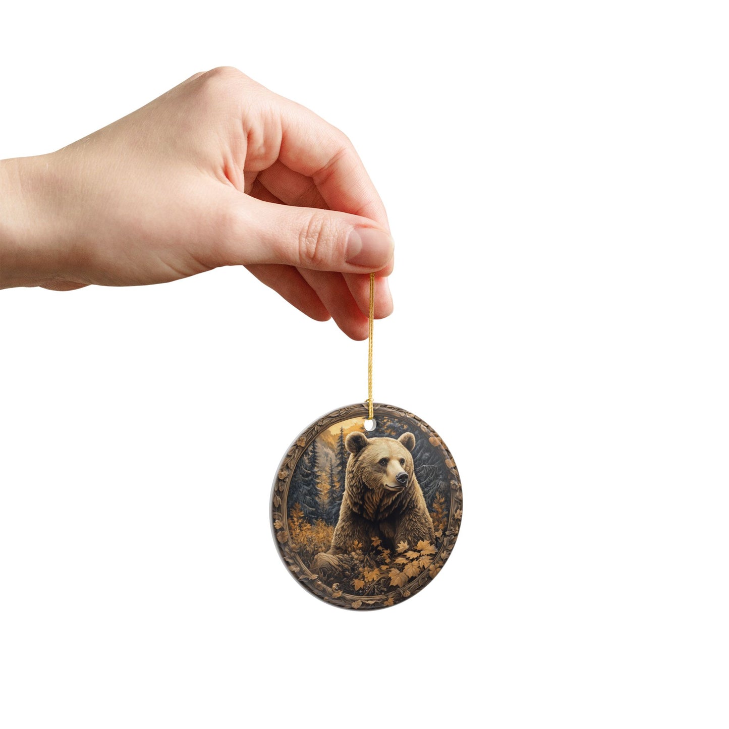 Grizzly Bear Christmas Ornament