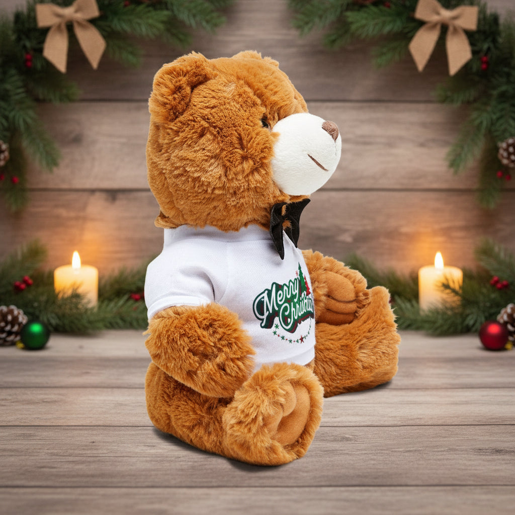 Merry Christmas Teddy Bear with Bow Tie – Holiday Teddy Bear Gift