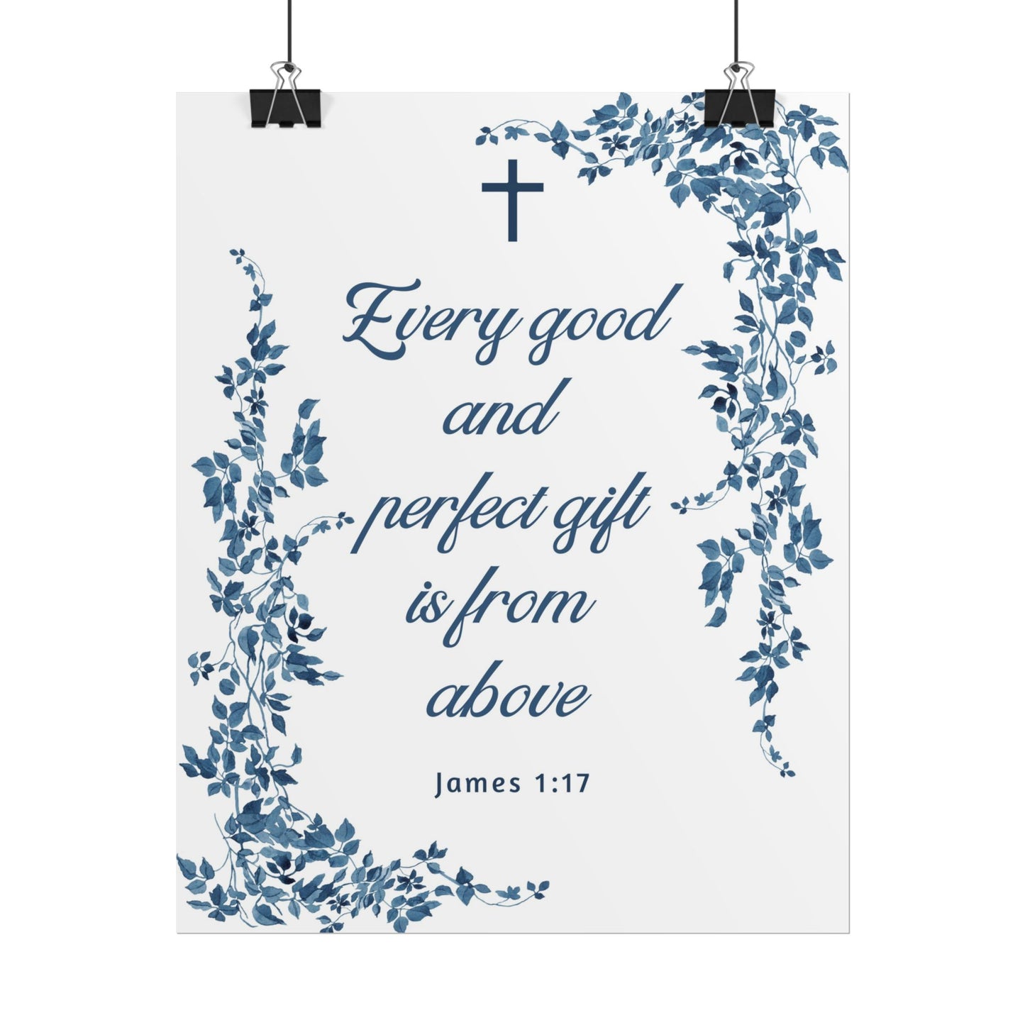 Every good and perfect gift is from above (James 1:17) Floral Scripture Wall Art | Christian Home Decor