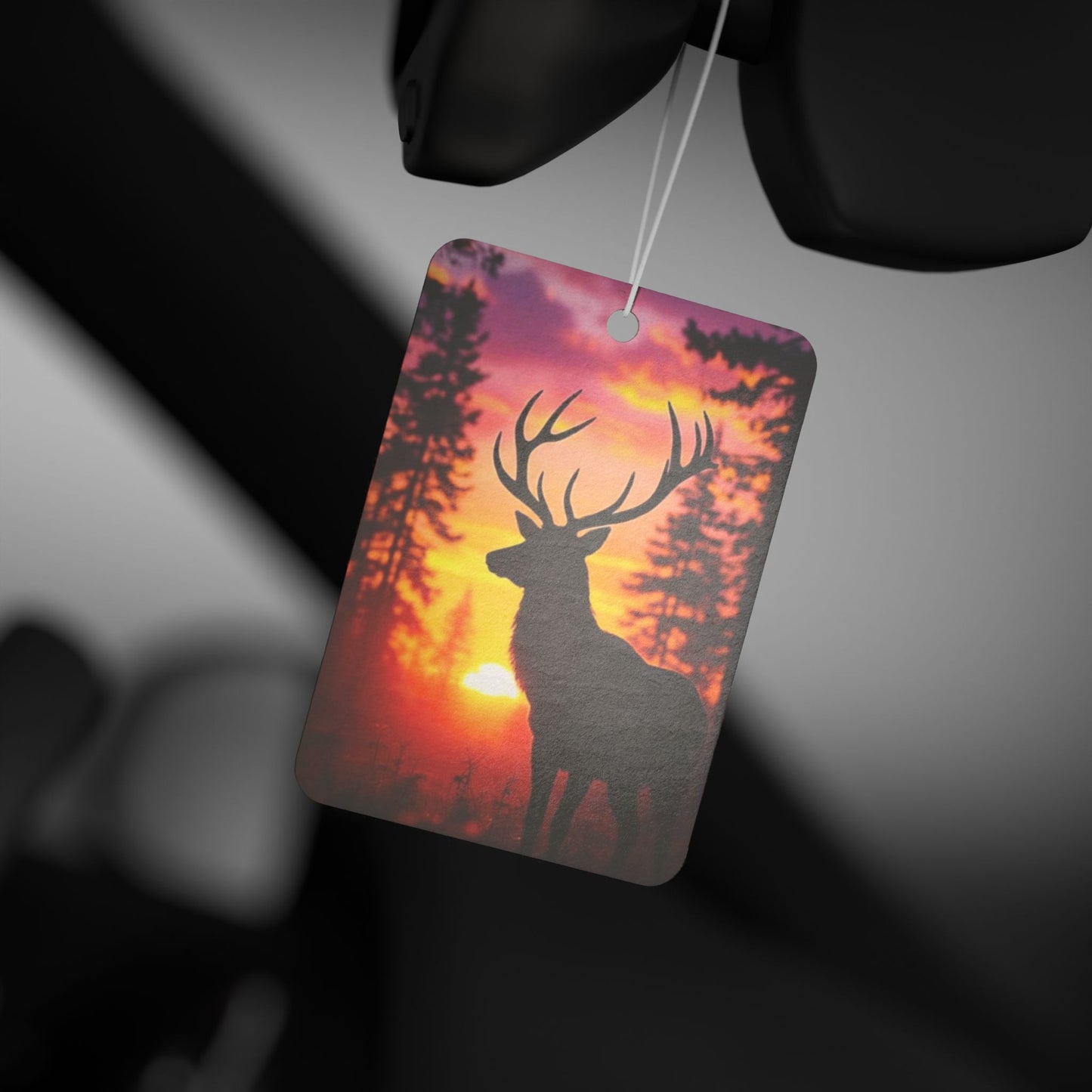 Deer Sunset Car Air Freshener — Woodland Scented Hanging Ornament