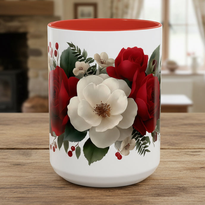 Red Roses 15oz Accent Coffee Mug