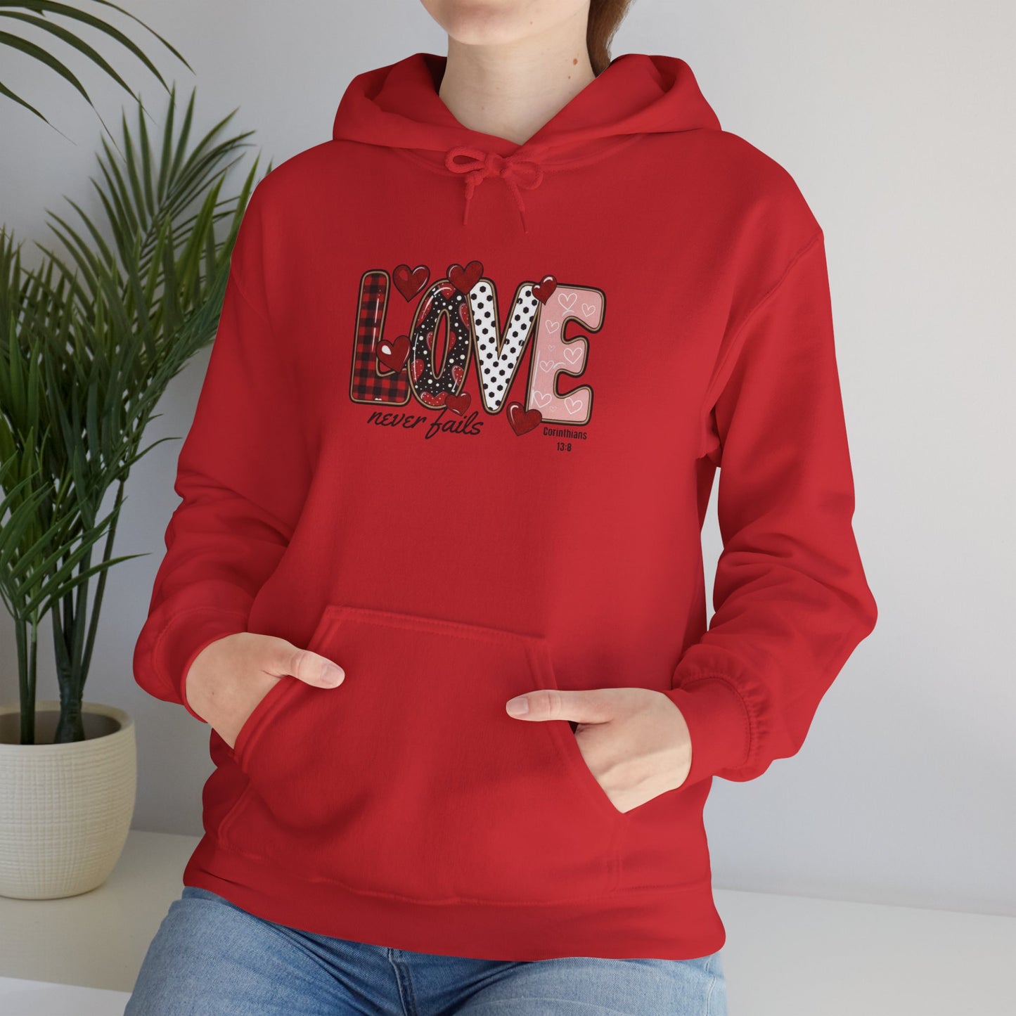 Love Never Fails Valentine’s Day Hoodie
