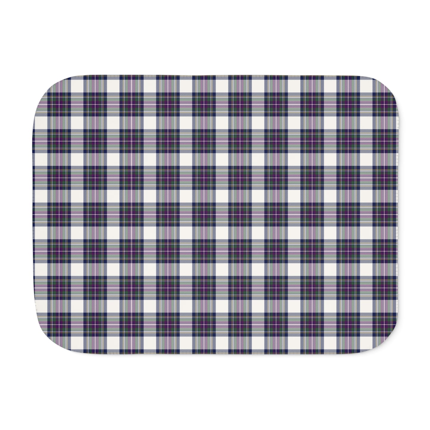 Winter Orchard Plaid Sherpa Blanket — Grey Reverse