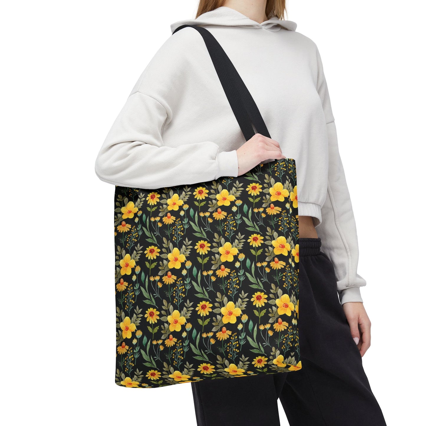 Floral Yellow Tote Bag