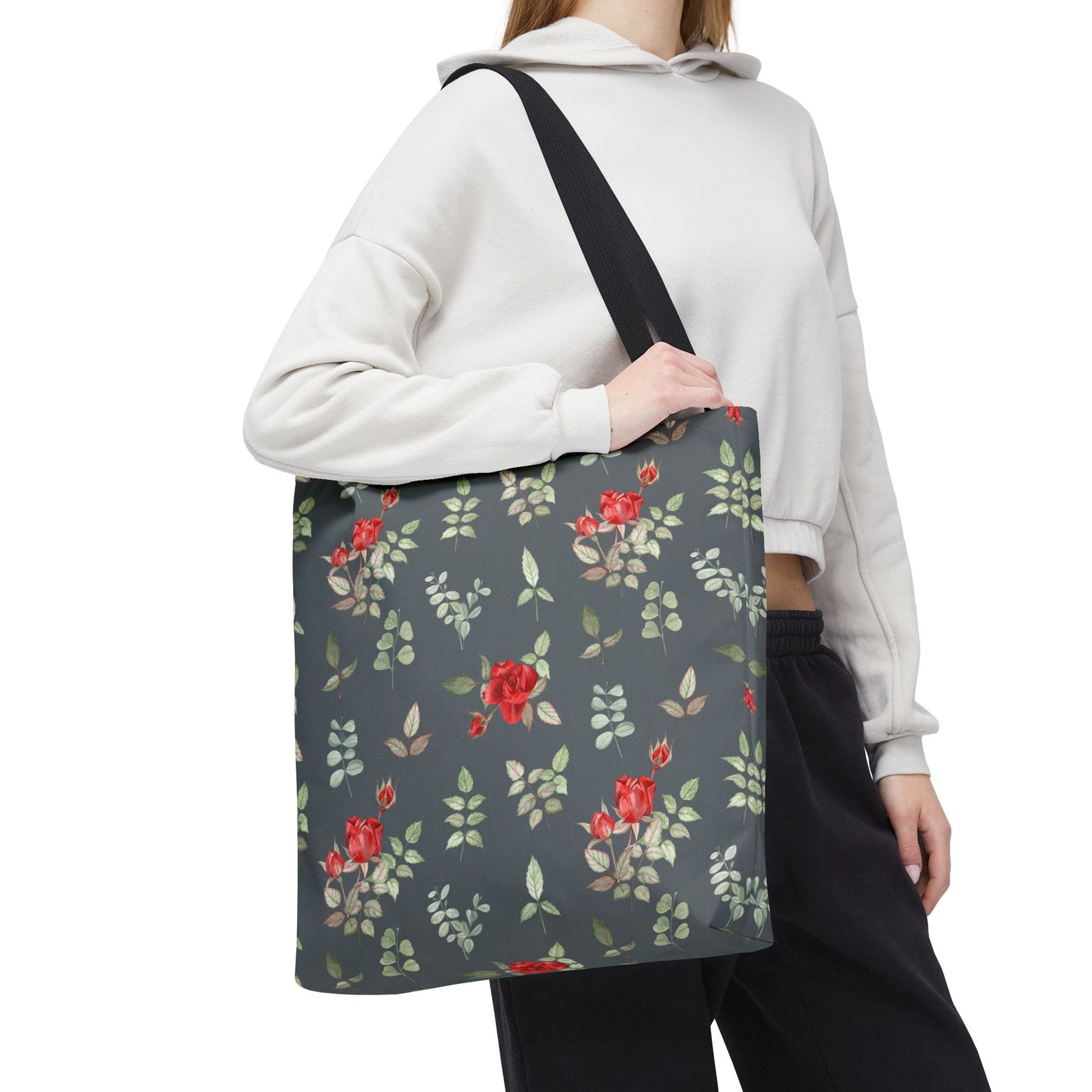 Floral Rose Pattern Tote Bag