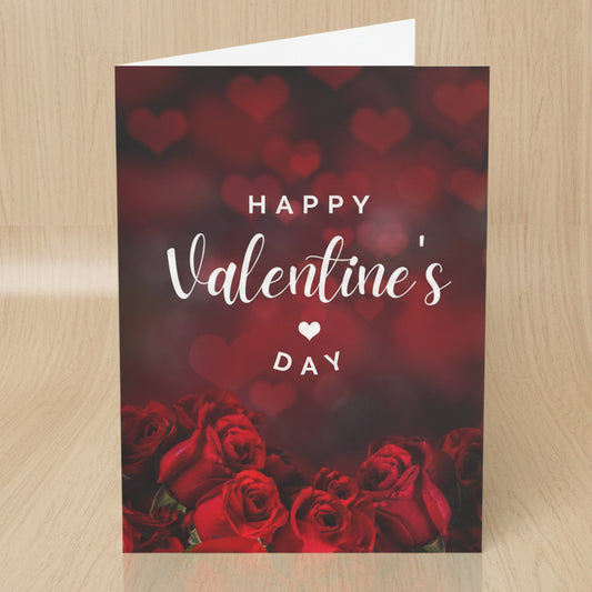 Happy Valentine's Day Greeting Card – Pack of 1 or 10