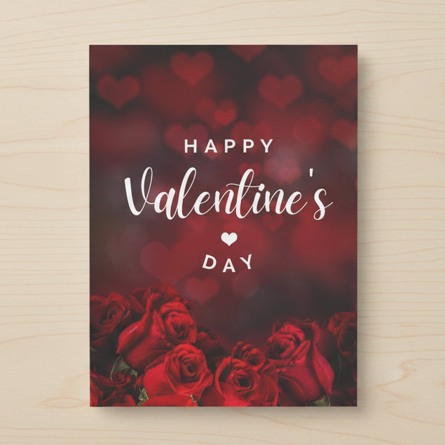 Happy Valentine's Day Greeting Card – Pack of 1 or 10