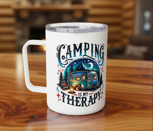 Camping Therapy 10oz Insulated Coffee Mug
