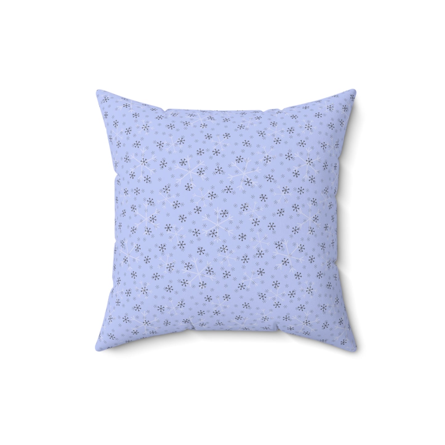 Light Blue Snowflake Throw Pillow