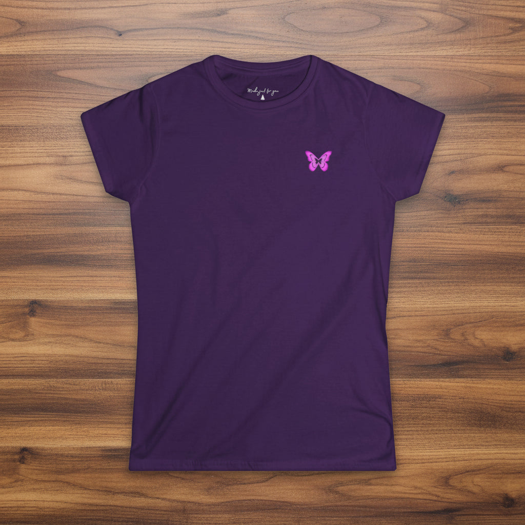 Women's Pink Neon Butterfly Tee