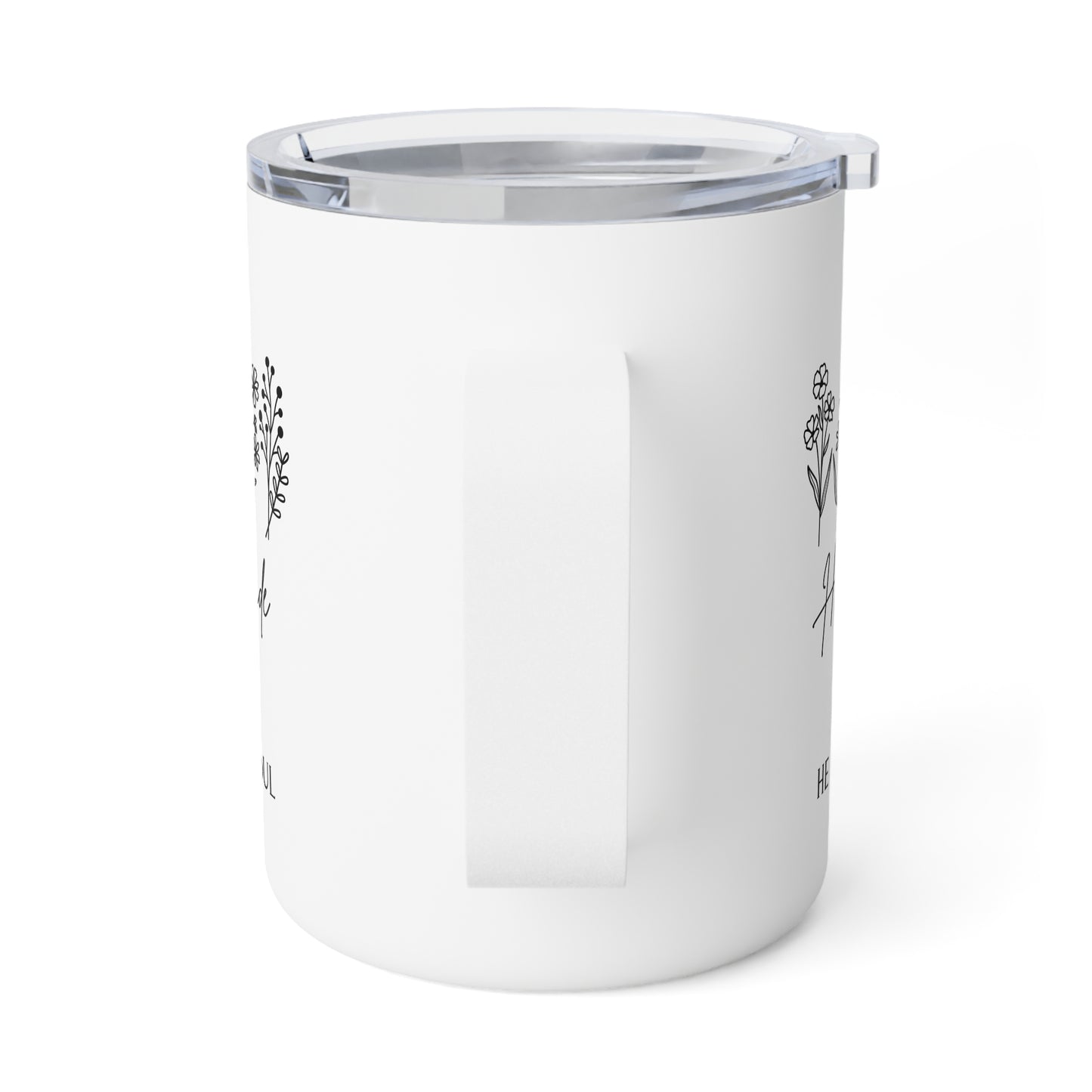 He Restores My Soul 10oz Insulated Coffee Mug | Floral Scripture Travel Tumbler