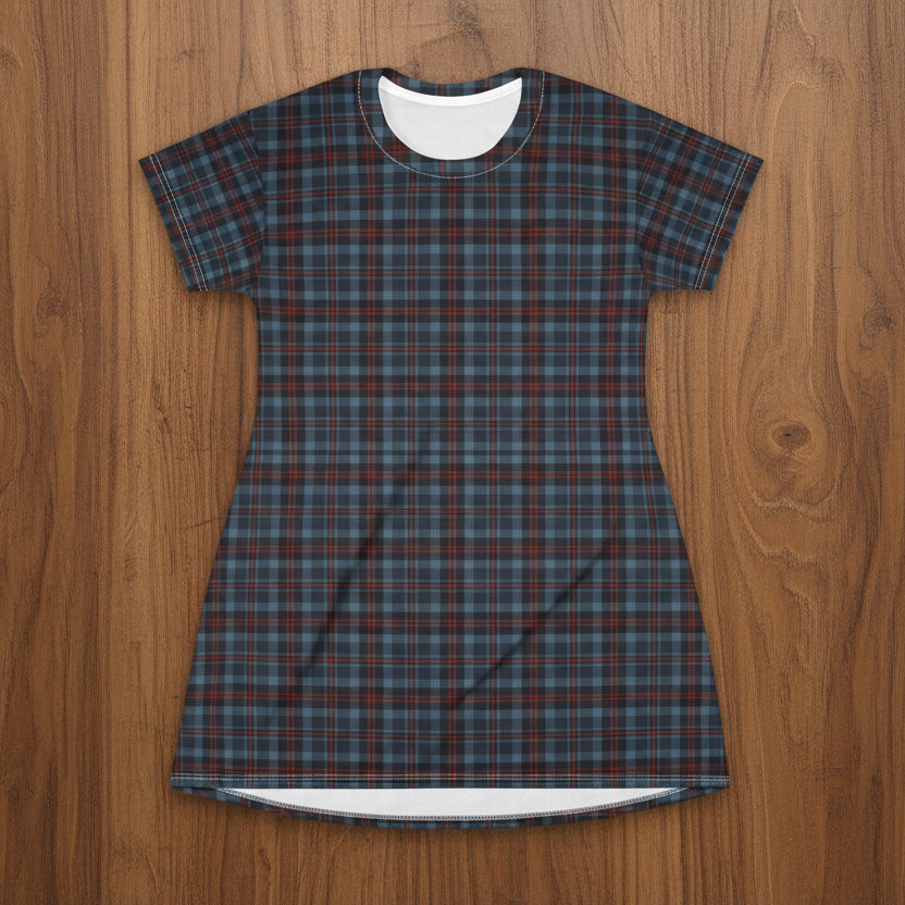Highland Hearth Blue Plaid T-Shirt Dress