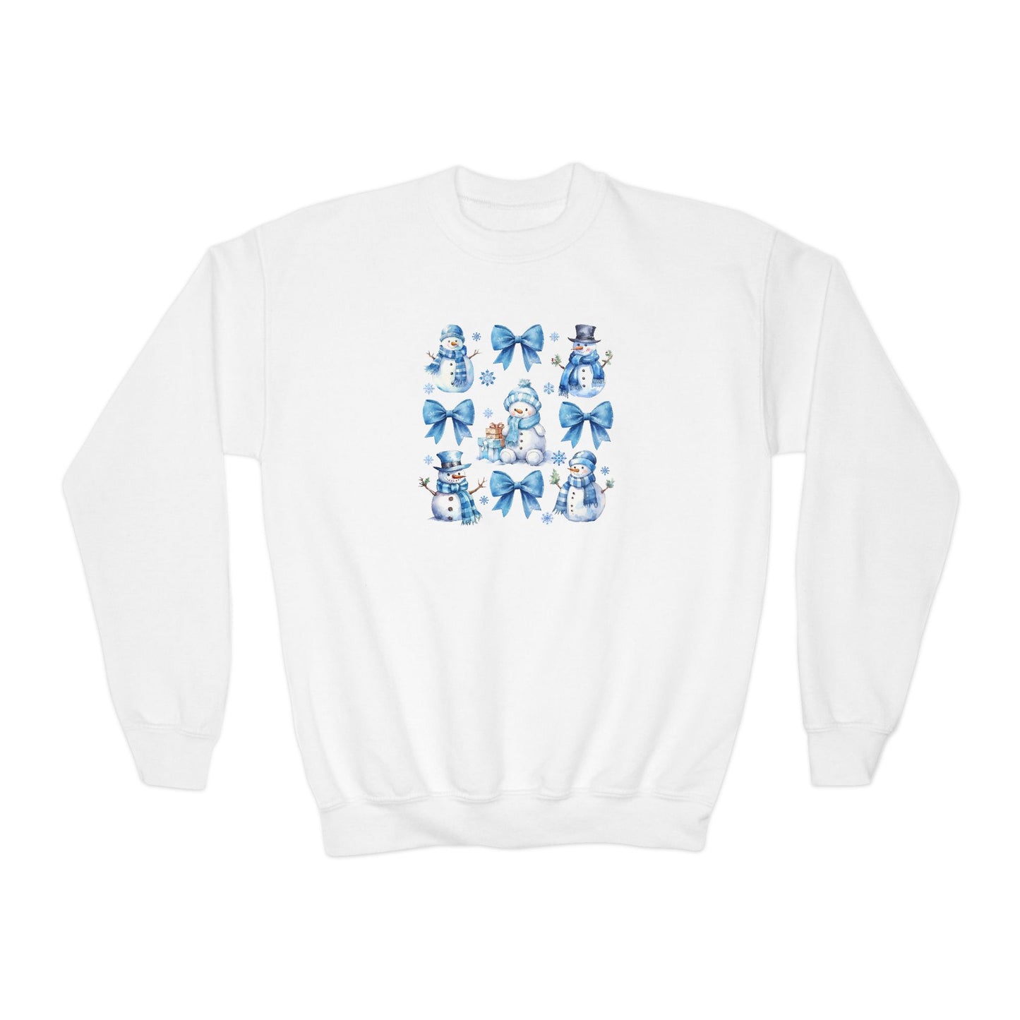 Coquette Winter Snowman Youth Crewneck Sweatshirt