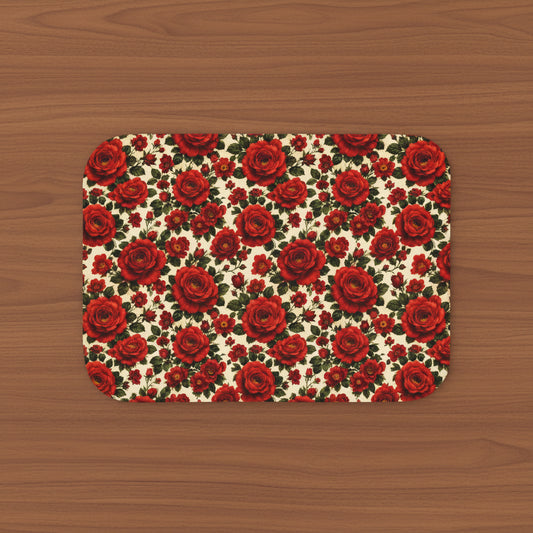 Riverfront Roses Sherpa Blanket | Beige Reverse