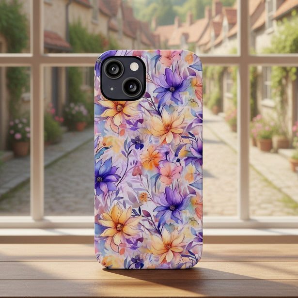 Floral Watercolor Slim Phone Case
