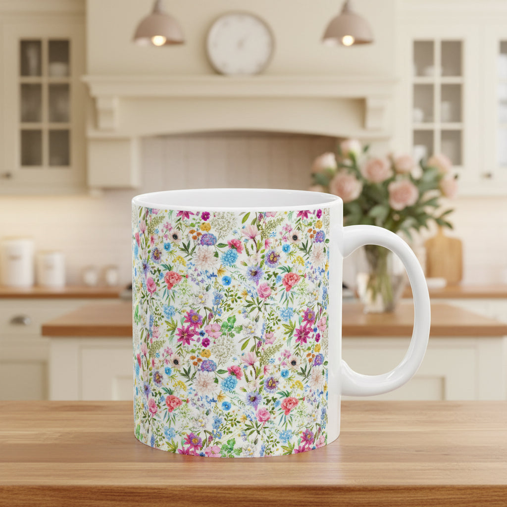 Floral Garden Ceramic Mug, (11oz, 15oz)