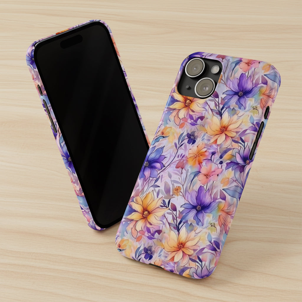 Floral Watercolor Slim Phone Case