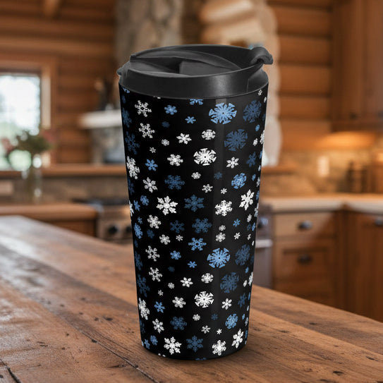 Blue Snowflakes 15oz Stainless Steel Tumbler