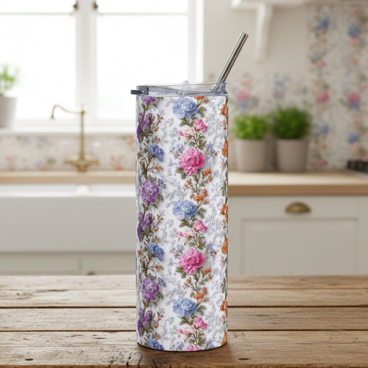 Vintage Floral 20oz Stainless Steel Tumbler